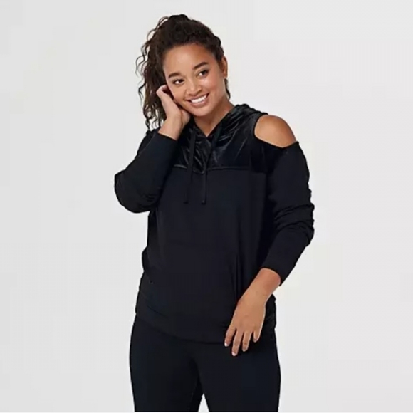 All Worthy Hunter McGrady Mixed Media Velvet Hoodie Black, Size M Medium‎ - Picture 1 of 11